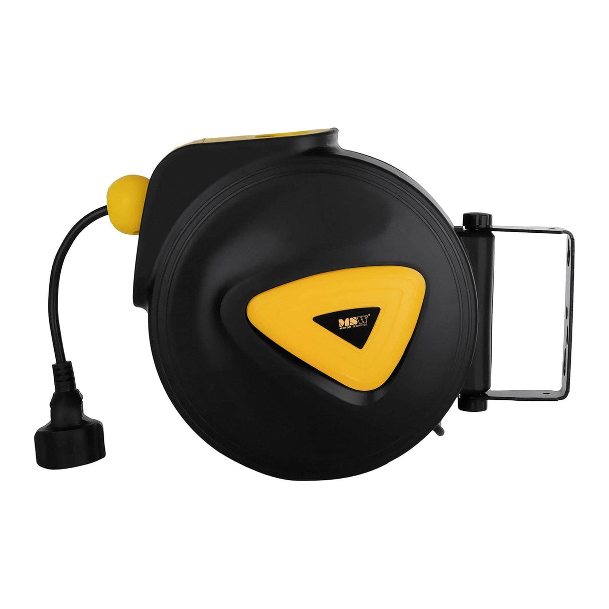 MSW Enrollador de cables Carrete Retráctil PRO-E 10 (Extensión: 10 + 1,5 m, 230 V / 50 Hz, Selección intuitiva de longitud, max. Potencia máx. desenrollado: 2.300 W)