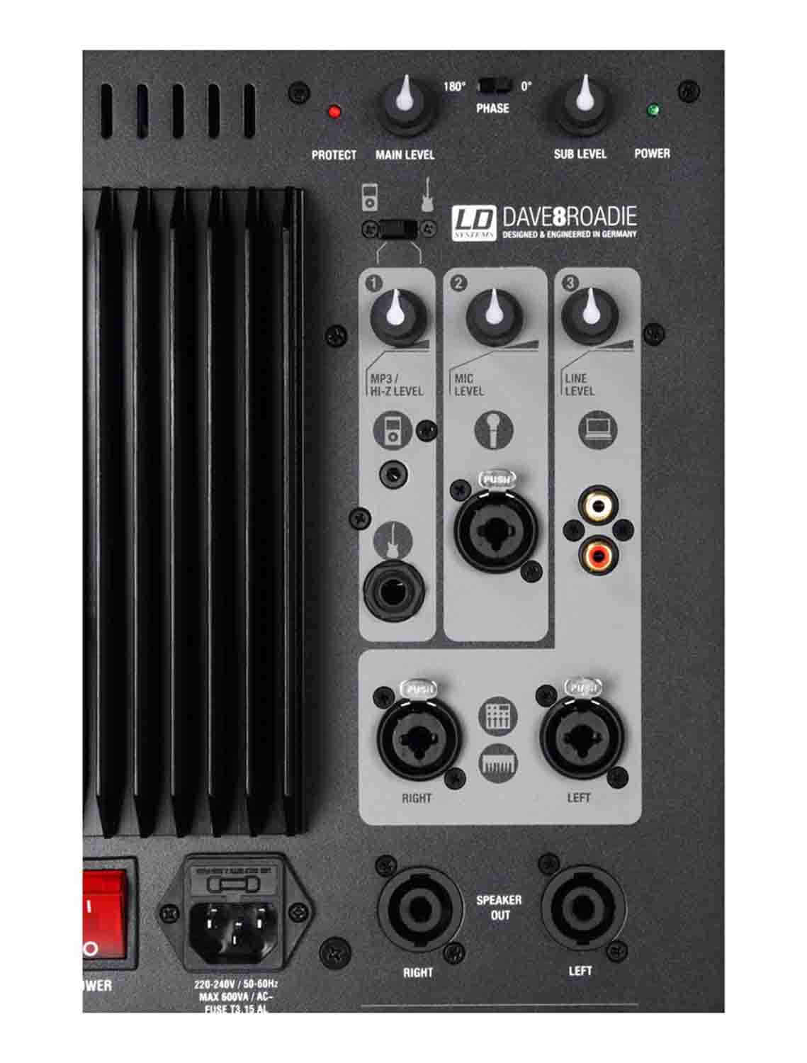 LD Systems DAVE 8 ROADIE - Sistema de PA activo portátil con mezclador de 3 canales