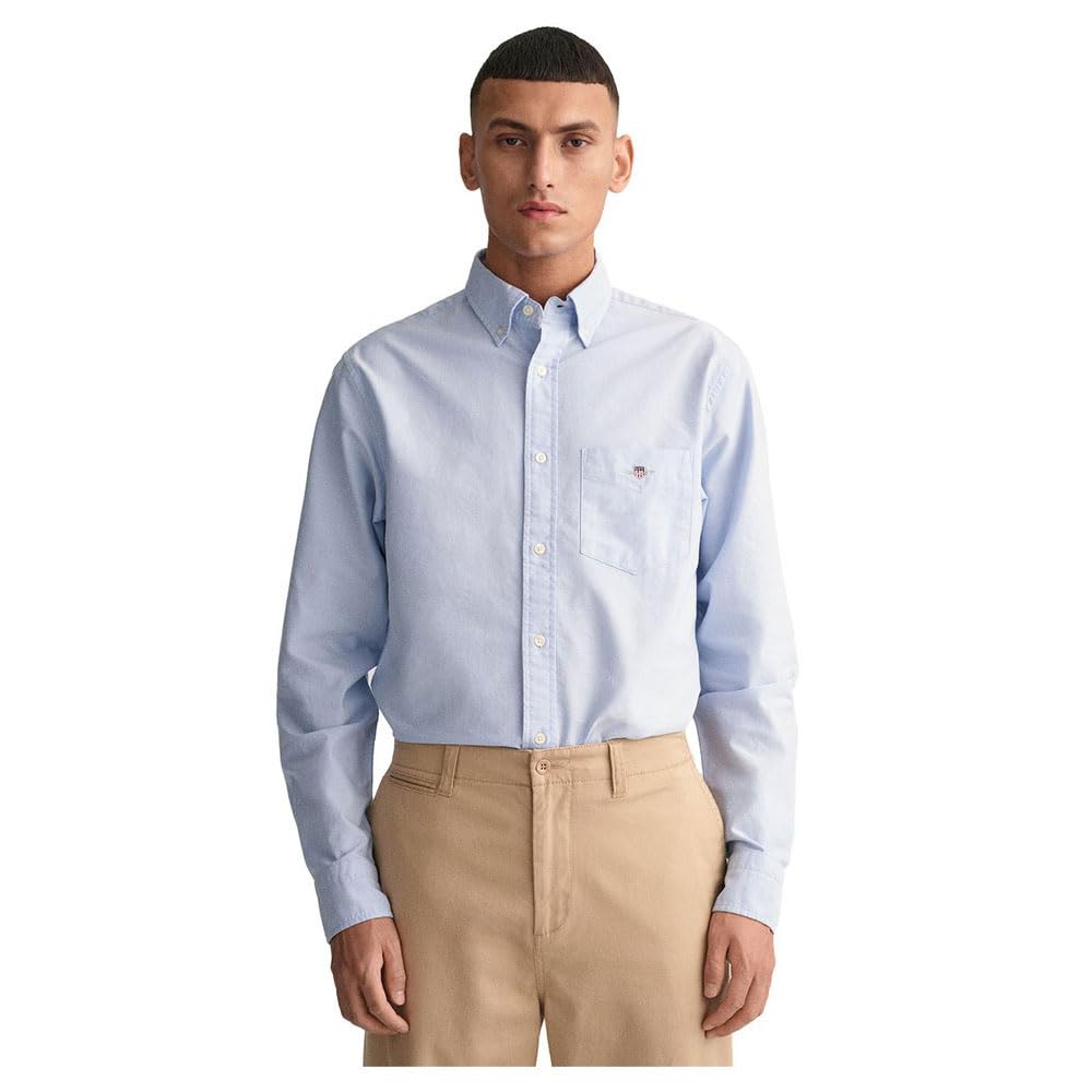 GANT Reg Oxford Shirt Camisa, Light Blue, XL para Hombre