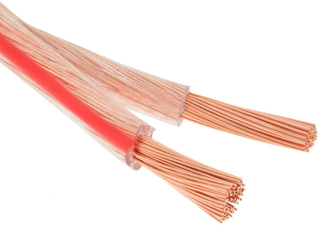 PremiumCord Cable de Cobre 100% CU, Cable de Altavoz, 20Hz-20kHz, 100 W, 2x2,5 mm², 50 m