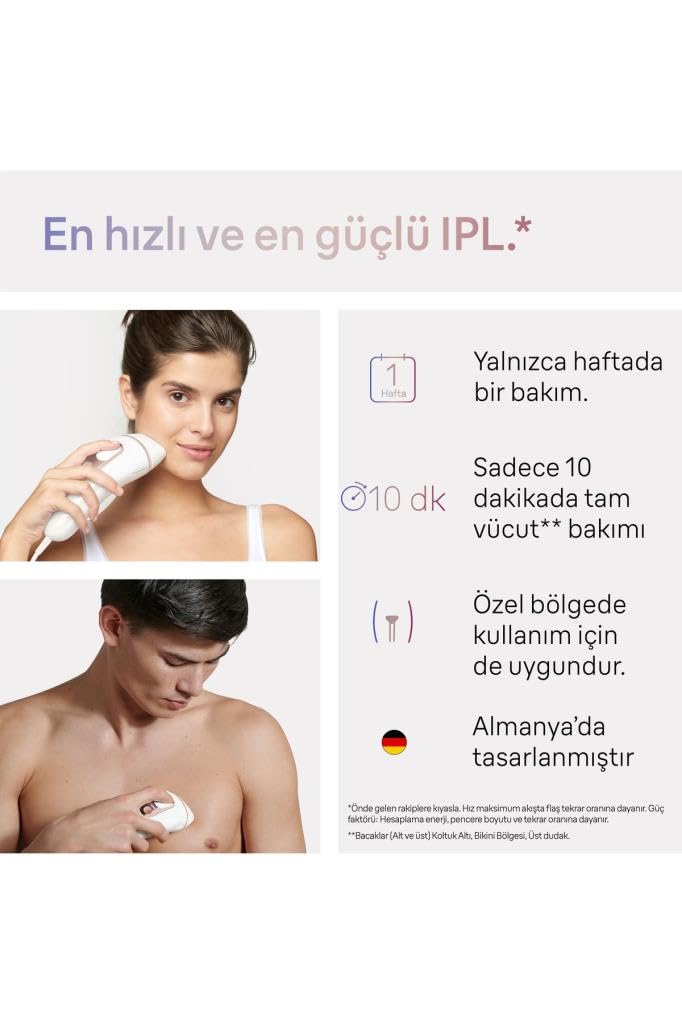 Braun Silk-Expert Pro IPL PL7253 Lumière pulsée Or rose, Blanc