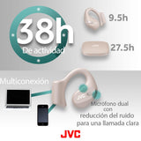 JVC Auriculares inalámbricos Deportivos 38h de Batería, Sonido, Oido Abierto, Resistentes al Agua IPX4, Doble Micro, Ideales para el Deporte, Cascos para Correr