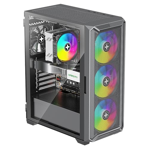 Xilence X613 X613 Xlent Blade II - Carcasa para PC para Videojuegos (3 Ventiladores ARGB de 120 mm, Carcasa ATX Midi Torre, Panel Frontal de Malla para un Buen Flujo de Aire y PWM/ARGB Control, Panel