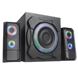 BERSERKER Thor Altavoces 2.1 con Iluminación RGB, 55W RMS, Bluetooth/USB/AUX, Negro
