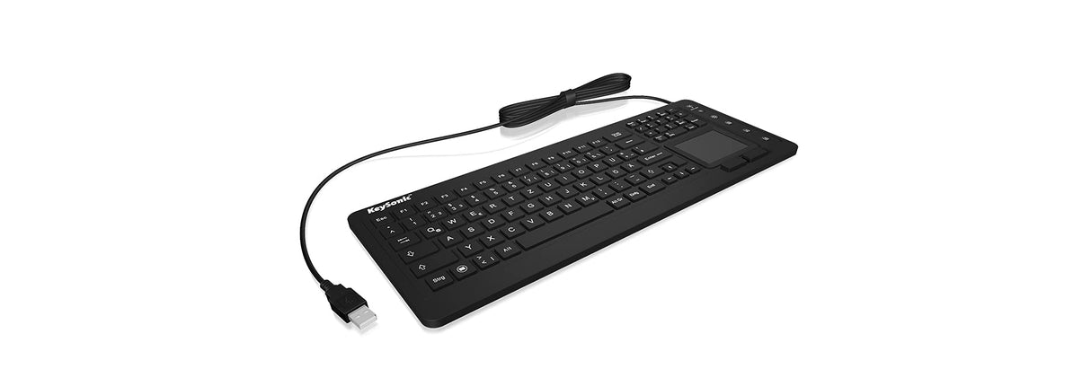 Maxpoint gmbh - Keysonic de la Industria Teclado, iluminación, touchpad, 2 Botones de ratón, USB, Resistente al Agua ip68