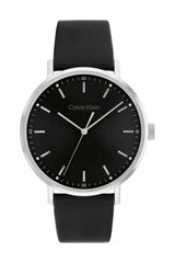 Calvin Klein Reloj Analógico de Cuarzo para Hombre Colección Modern Mesh con Correa de Cuero Negra - 25200050