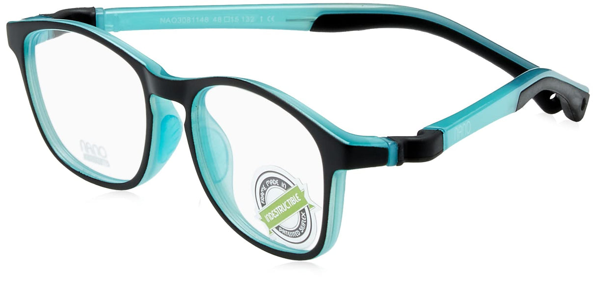 GAFAS NANO GLOW POWER UP 3.0 BICOLOR NEGRO MATE/AZUL GLOW, PARA 8-12 AÑOS, TALLA 48