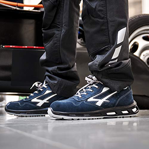 U-Power Red Lion Emotion, zapatos de seguridad unisex, ligeros, flexibles, de cuero antipinchazos, con inserto Infinergy, con puntera de aluminio - Blue 43