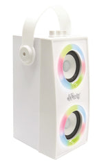 LEXIBOOK, iParty, Altavoz Luminoso Bluetooth portátil con micrófono, Efectos de luz, Karaoke, Inalámbrico, USB, Tarjeta SD, Batería Recargable, Blanco, BTP180Z