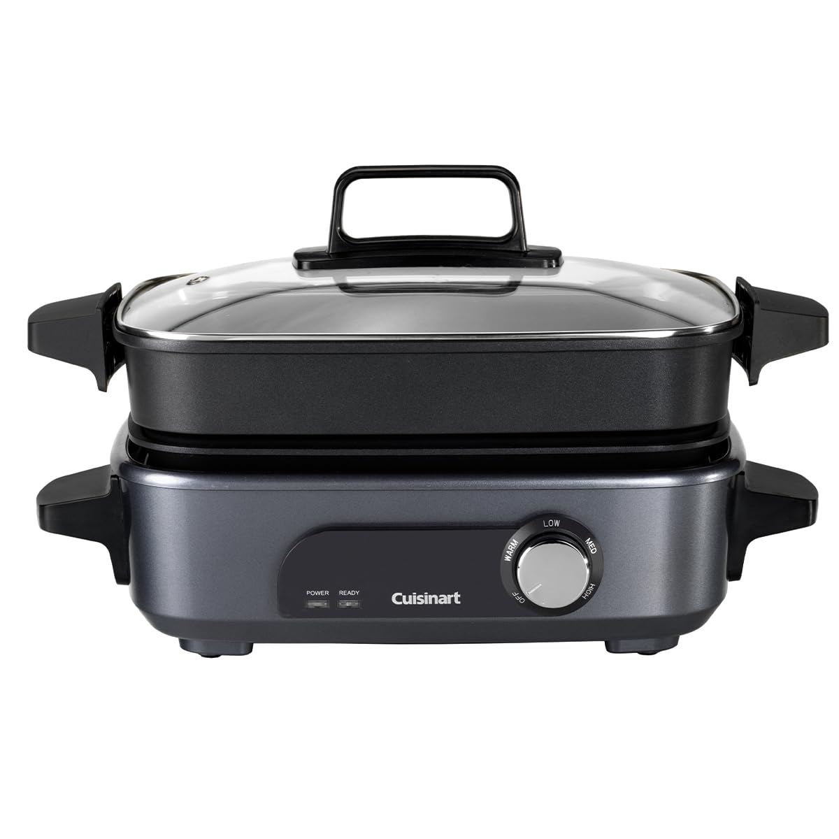Cuisinart Robot de Cocina Multifunción 5 en 1 | Asar, dorar, cocer al vapor, cocinar y hervir a fuego lento | Antiadherente, placas y sartenes intercambiables | Apilable, fácil de guardar | Gris