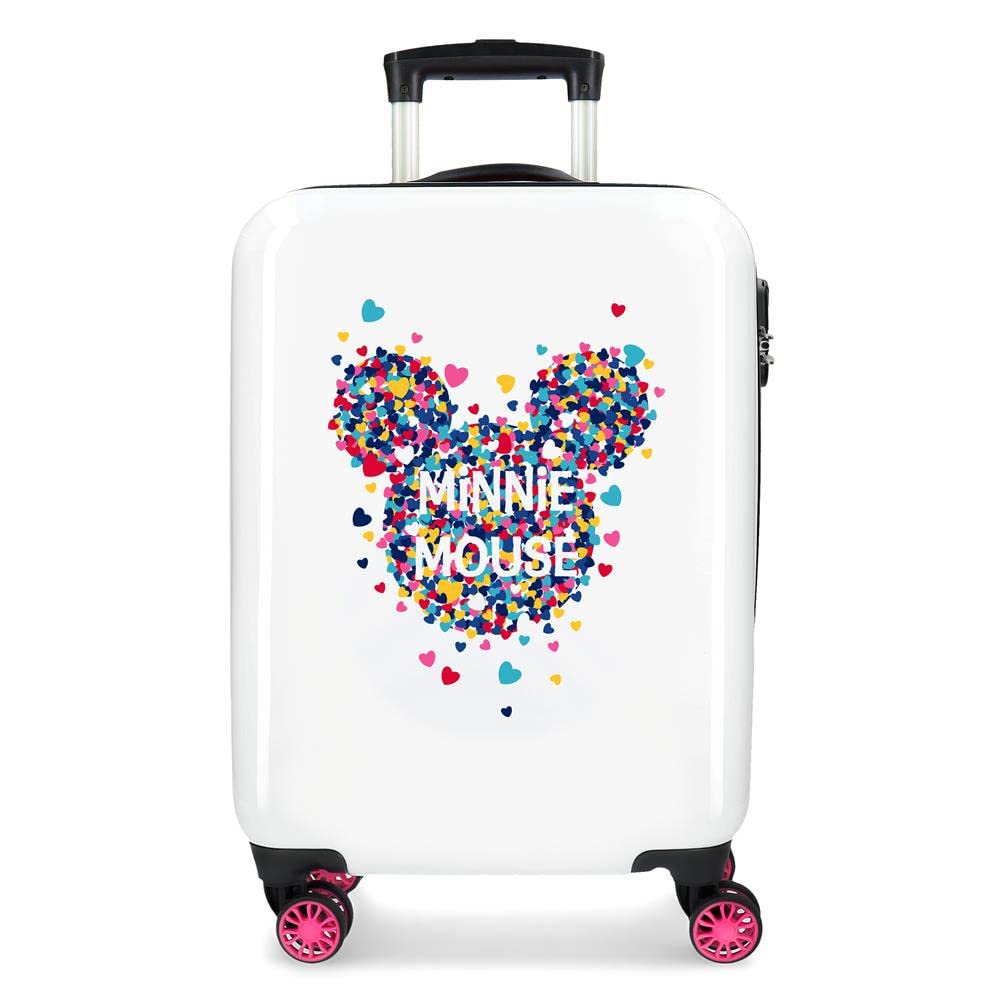 Disney Minnie Magic Maleta de cabina, Rosa, 38 x 55 x 20 cm, Rígida ABS, Cierre combinación, 33 L, 2.8 Kg, 4 Ruedas, Doble Equipaje de Mano