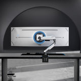 LogiLink Soporte para Monitor de 17 a 49" con Resorte de Gas, Soporte de Mesa o Montaje de Agujeros de Mesa, Capacidad de Carga de hasta 20 kg, diseñado para Gamer con Efecto de iluminación