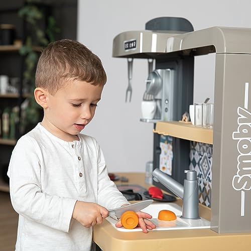 Smoby- Cocina Infantil Evolutiva con Sonidos, Encimera Elevable hasta 8cm Extra, 31 Accesorios, 4 Electrodomésticos, Juguete Niños Niñas A Partir de 3 años (7600312308)