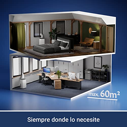 Climatizador móvil SUNTEC Coolfixx 12000 BTU APP - Aire acondicionado móvil y silencioso con control Smart App - Deshumidificador para habitaciones de hasta 60 m2 - Refrigeración y calefacción móvil