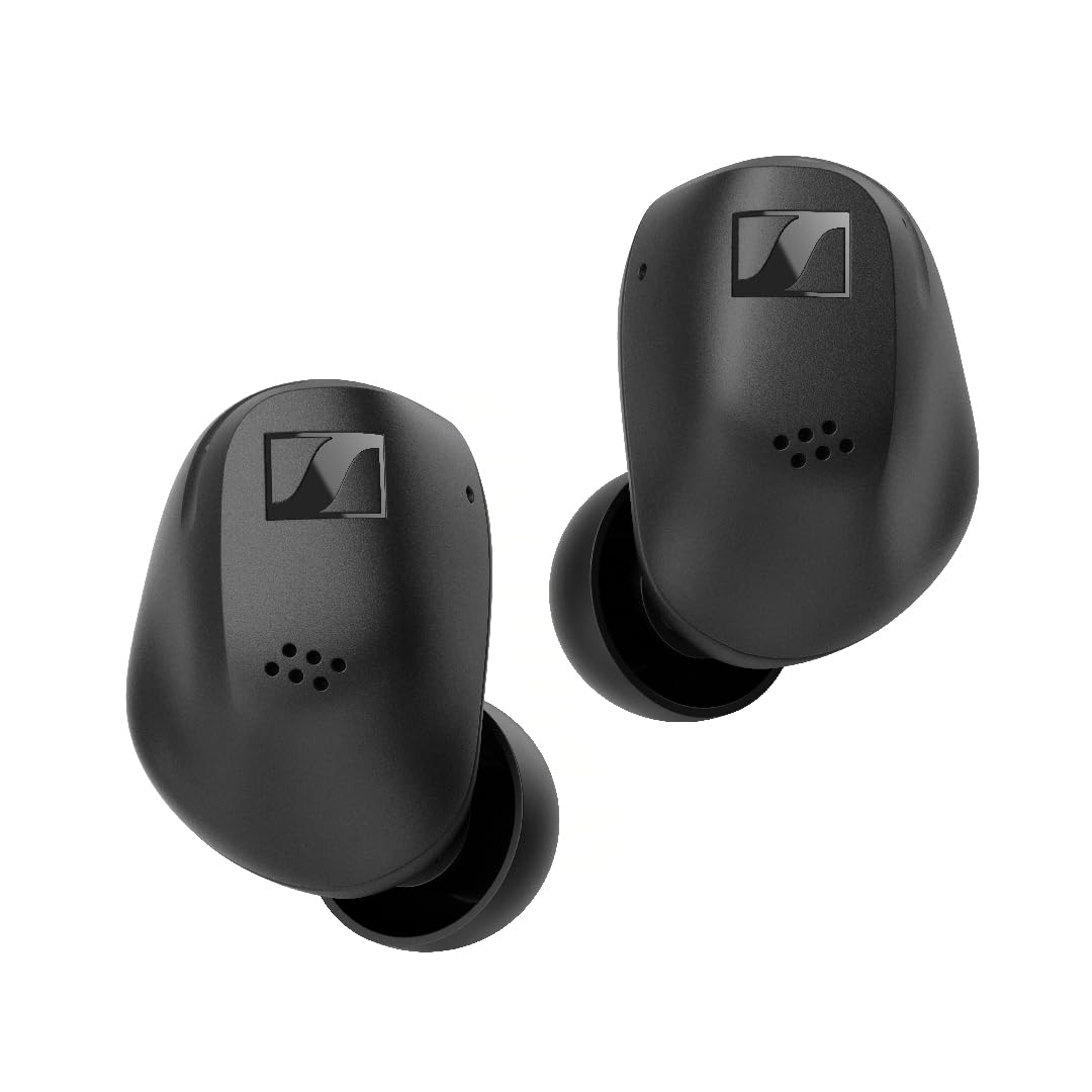 Sennheiser ACCENTUM True Wireless Auriculares - Sonido nítido con ANC híbrida, diseño ergonómico, 28 Horas de duración de batería, Interfaz táctil y Calidad de Llamada con Doble micrófono - Negro