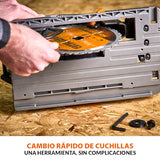 Evolution Power Tools R185CCSX-Li Sierra circular sin cable compatible con carril 18v Li-Ion, sin escobillas, Incluye hoja TCT Multi-Material, Corta Madera, Metal, Plástico, Batería no incluida, 185mm