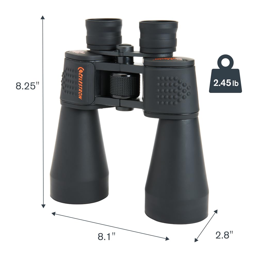 Celestron 71007 SkyMaster 12x60mm Prismáticos Celestron Prism con Lente Multicapa, Cristal prismático BaK-4 y Funda de Transporte, Negro