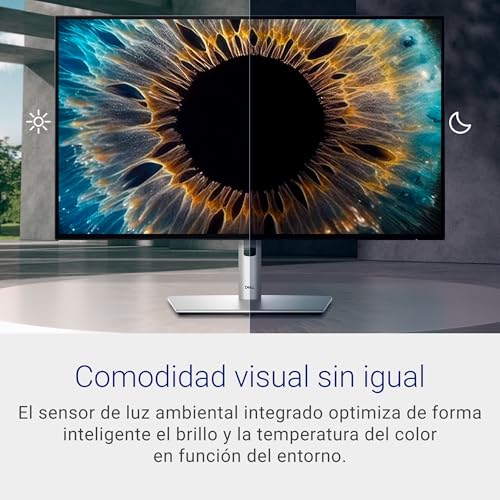 Dell U2724DE UltraSharp Thunderbolt 27" QHD (2560x1440) Monitor, 120Hz, IPS Black, 5ms, 98% DCI-P3, 2x Thunderbolt, 2x USB-C, 2x DisplayPort, HDMI, 4x USB, RJ45, 3 Años de Garantía, Plata