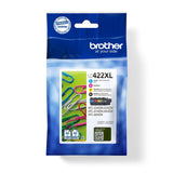 Brother LC422XLVAL, Pack 4 Cartuchos XL Originales de Tinta (BK/CM/Y), hasta 3,000 Pág/Negro y 1,500 Pág/Color (ISO/IEC 24711)
