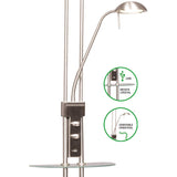 wonderlamp Lámpara de pie LED Olimpia (18W+5W). Brazo flexible para lectura. Luz regulable - repisa de cristal y cargador USB, W-A000136