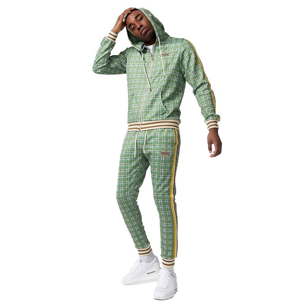 Lonsdale Littlestone Chándal, Verde, Amarillo y Crudo, M para Hombre