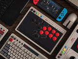 8Bitdo All-Button Arcade Controller for Switch & Windows – Bluetooth, 2.4G, Wired Connectivity, Low-profile Mechanical Switches, 4 Programmable Buttons, Hot-swappable PCB