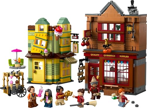 LEGO Harry Potter Artículos de Calidad para Quidditch y Heladería - Tiendas del Callejón Diagon de Juguete - 6 Minifiguras, Nimbus 2000 y Snitch Dorada - Regalo para Niños y Niñas de 8+ Años 76452