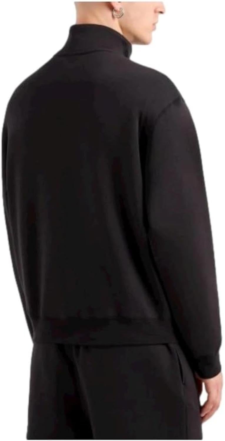 Armani Exchange Black Edition, Sleeve Pocket, Silicon Logo Patch Sudadera, Negro, XL para Hombre