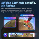 Insta360 X4 Paquete Get-Set - Cámara de acción Impermeable 8K 360, Vídeo 4K Gran Angular, Efecto Selfie Stick Invisible, Protectores de Lente Extraíbles, 135 Min Batería, No Tarjeta MicroSD