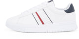 Tommy Hilfiger Sneaker con Suela Cupsole Hombre Modern Stripes con Logotipo, Blanco (White), 45