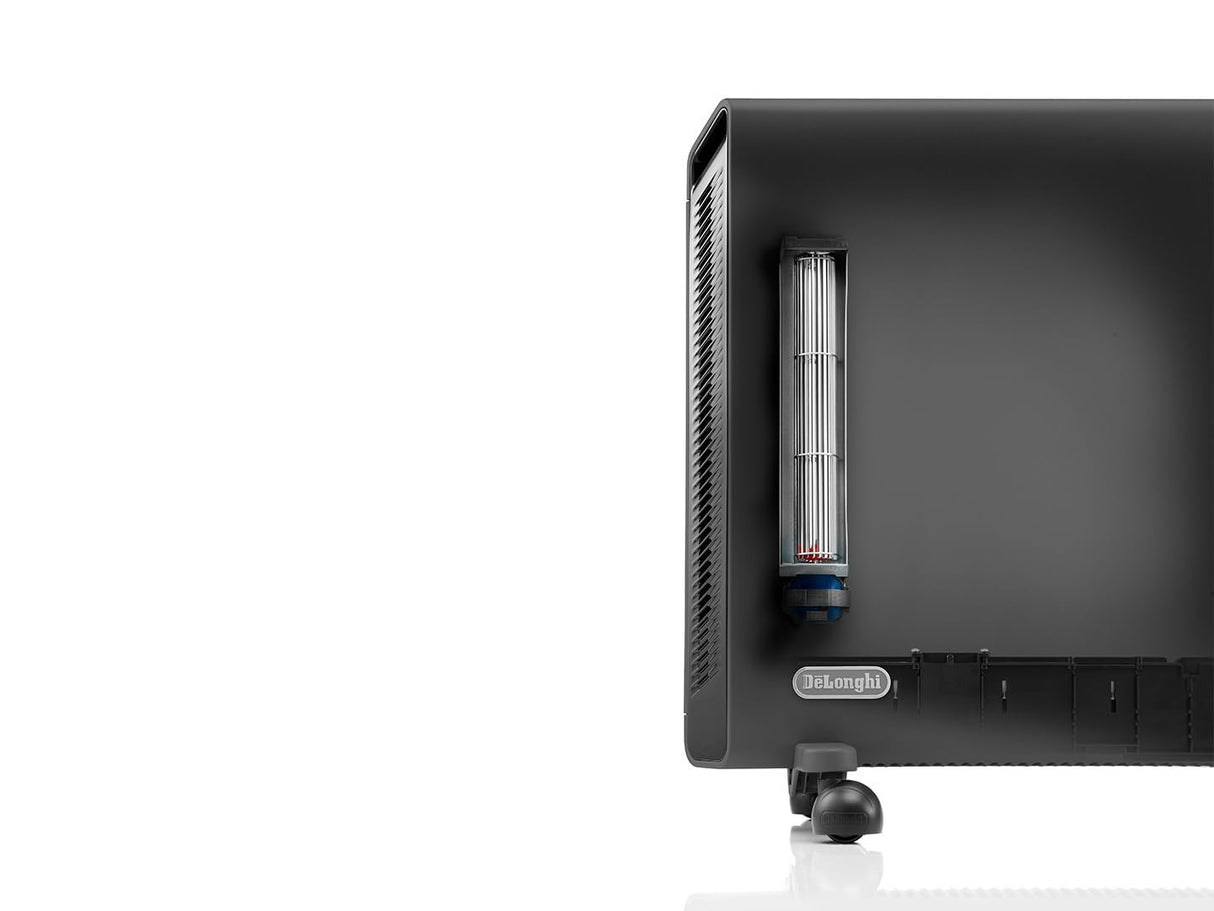 DeLonghi HX65L22 - Convector con 3 niveles de potencia, para hasta 65 m³, función ECO, 2200 W, Schwarzgrau