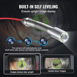 VEVOR Cámara de Alcantarillado, 100 m, Cámara de Drenaje Autonivelante con Pantalla Táctil, Transmisor de 512 Hz y Contador de Distancia, con Luces, 12 LED, Tarjeta de 32 GB, 555 × 275 × 665 mm