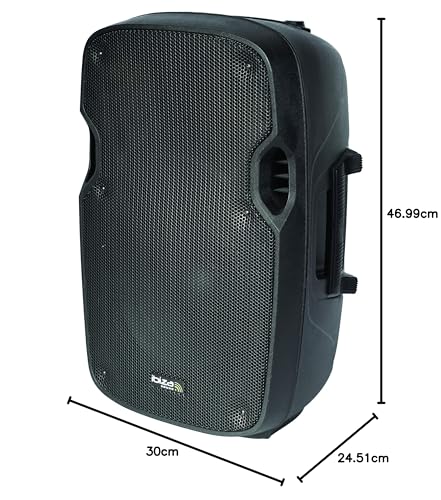Ibiza - XTK10A - Sistema de Altavoces Activos Plug & Play de 10"/25cm con 300W RMS de Potencia - Tweeters de compresión, Sistema Bass Reflex, módulo Amplificador, entradas Line/Micro - Negro