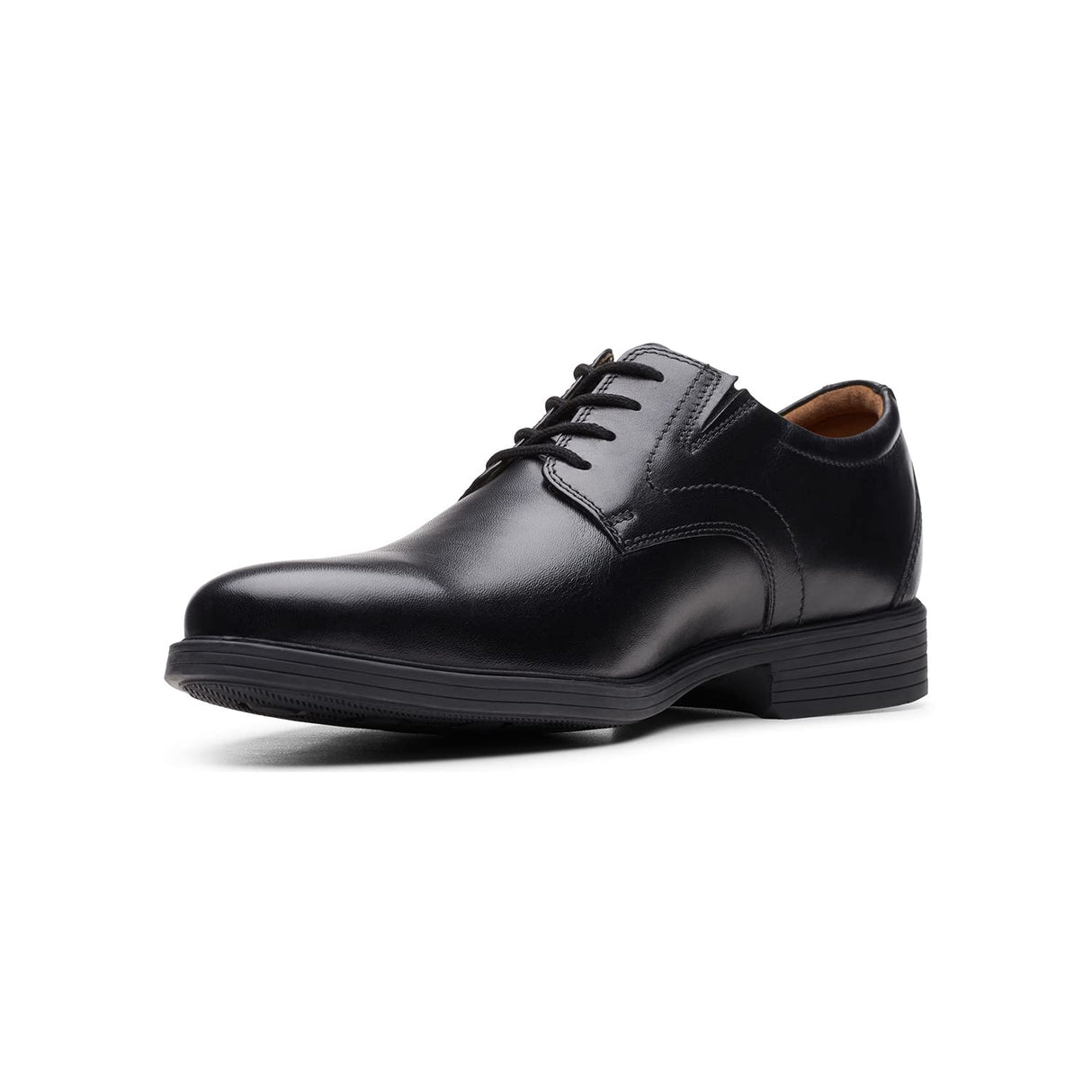 Clarks Whiddon Plain, Oxford Plano Hombre, Piel Negra, 49.5 EU