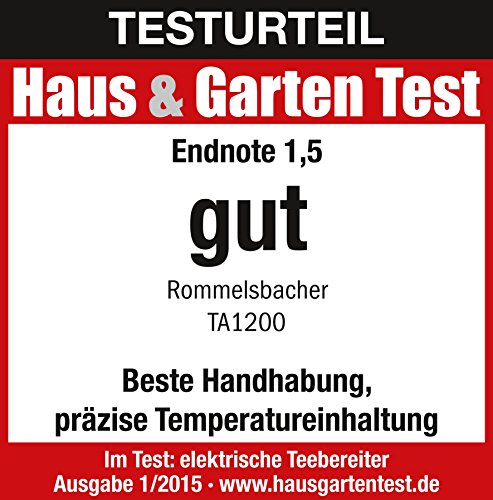Rommelsbacher, 1200 W, 1 Liter, Acrylonitrile Butadiene Styrene, Negro