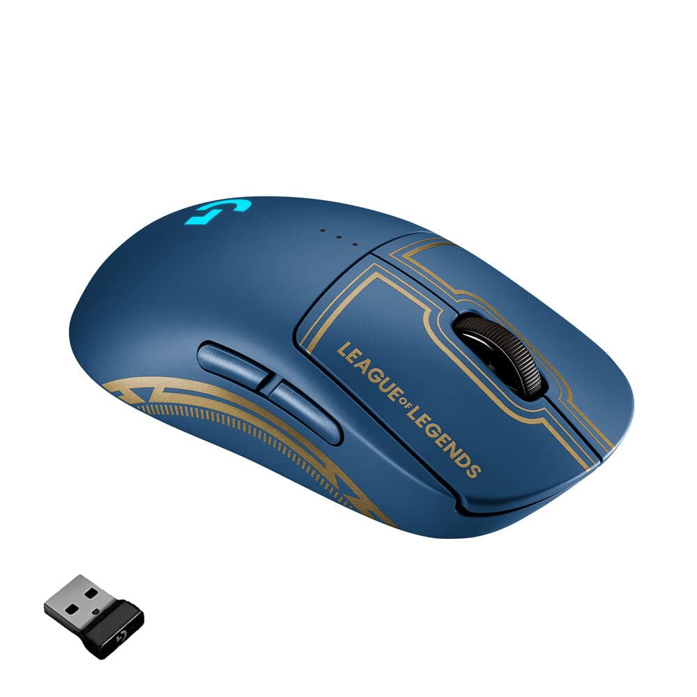 Logitech G PRO Ratón Inalámbrico para Gaming - LIGHTSPEED, Sensor HERO 25K, 25,600 DPI, RGB, 4-8 Botones Personalizables, Ambidiestro, Edición Oficial League of Legends - Azul