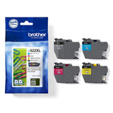 Brother LC422XLVAL, Pack 4 Cartuchos XL Originales de Tinta (BK/CM/Y), hasta 3,000 Pág/Negro y 1,500 Pág/Color (ISO/IEC 24711)