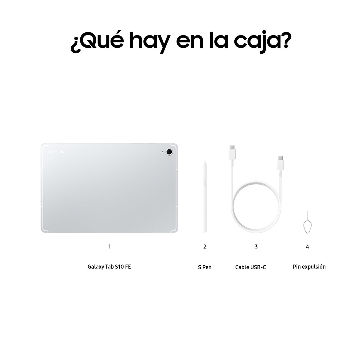 Samsung Galaxy Tab S10 FE 256GB, Tablet Android + S Pen, Galaxy AI, 8GB RAM, Pantalla de 10,9", Batería de Larga Duración, Plata, Garantía del Fabricante 3 Años + 1 Año Extra