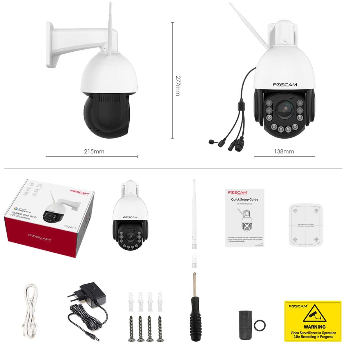 Foscam SD4H Cupola Telecamera di sicurezza IP Esterno 2304 x 1536 Pixel Parete