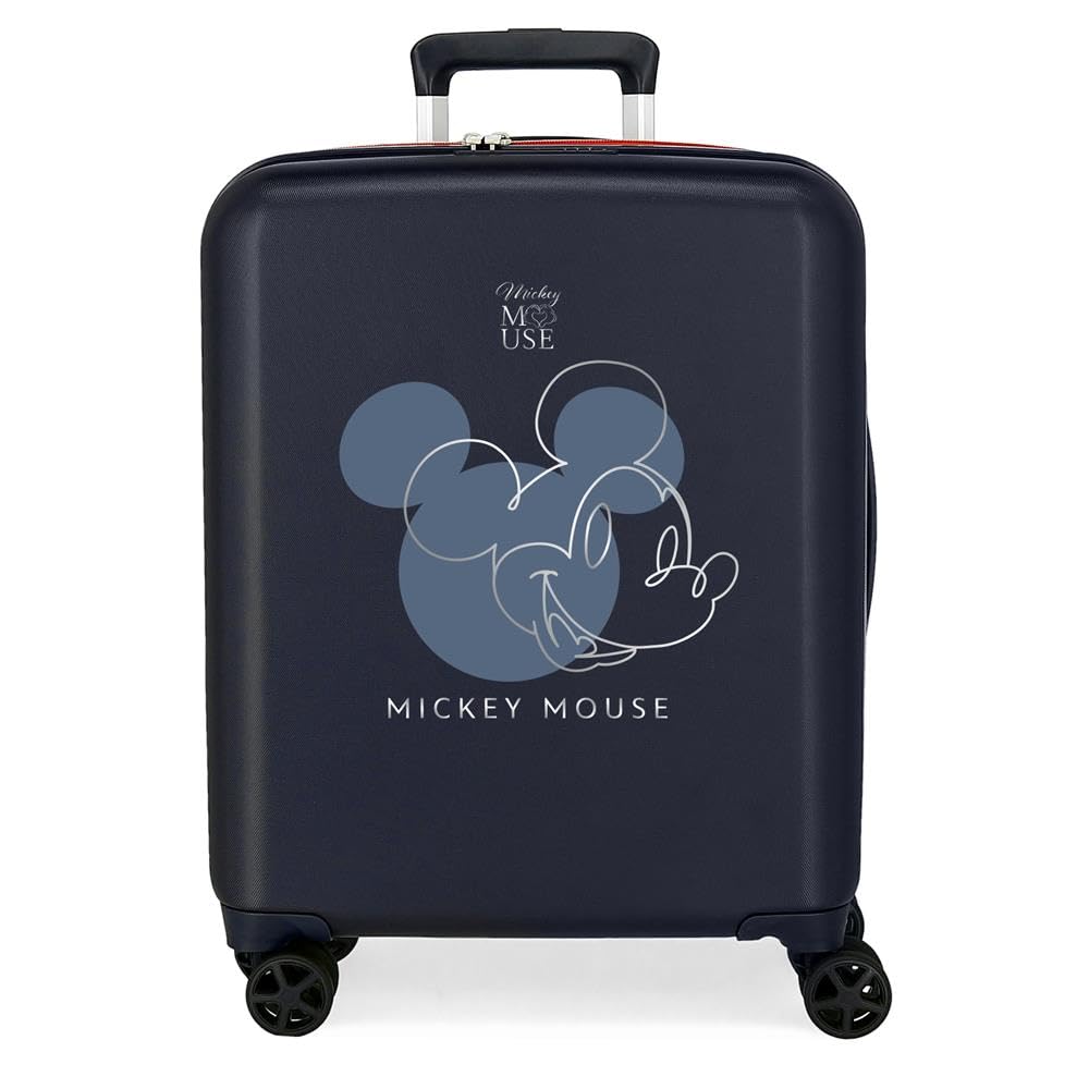 Joumma Disney Mickey Outline Maleta de Cabina Azul 40x55x20 cms Rígido 2,82 kgs Cierre TSA ABS 2,82 kgs 37L Equipaje de Mano