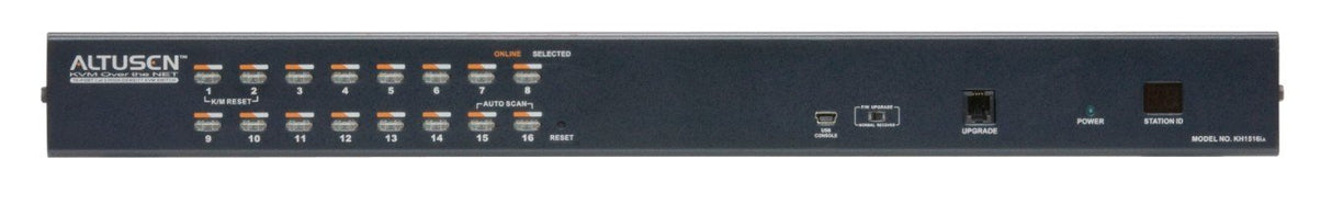 ATEN KH1516Ai 16 Puerto Cat 5 de Alta Densidad conmutador KVM con USB / PS2 Consola y sobre IP de Acceso - Negro