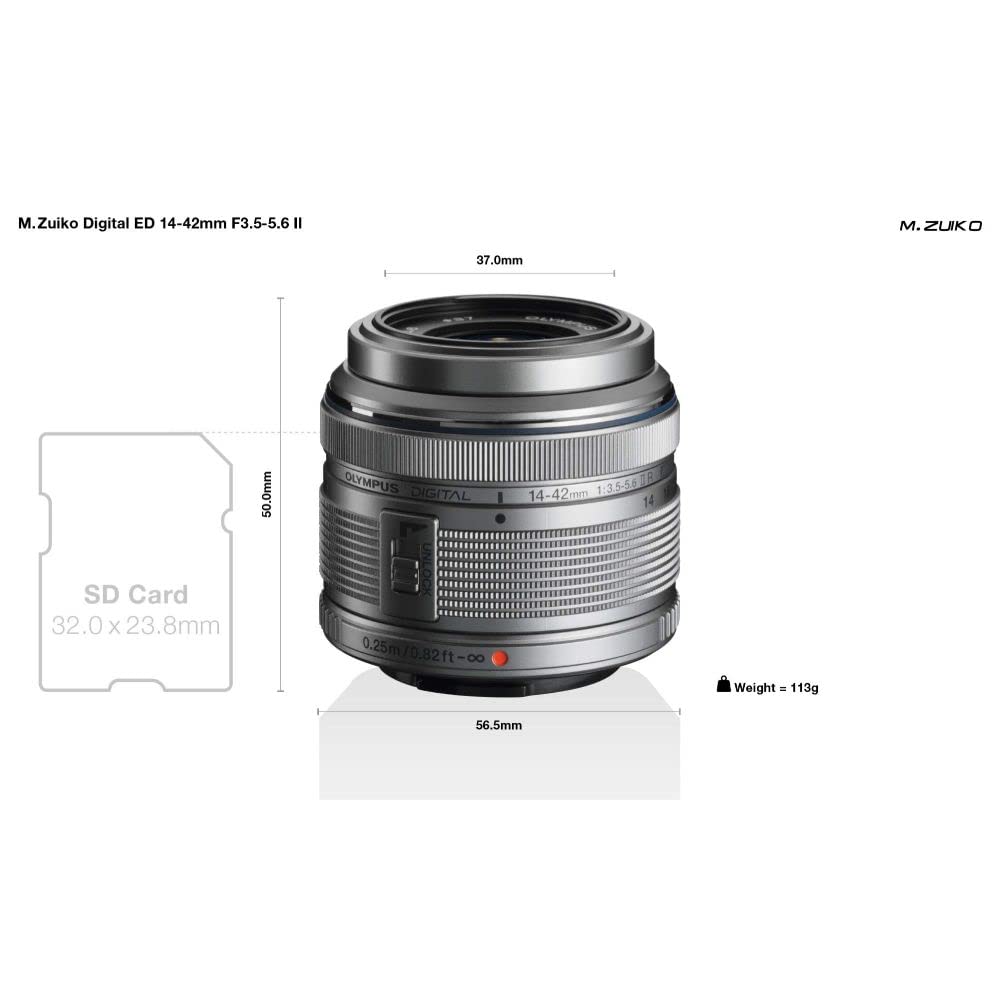 Olympus Objectif M.ZUIKO 14-42mm f/3.5-5.6 II R Silver