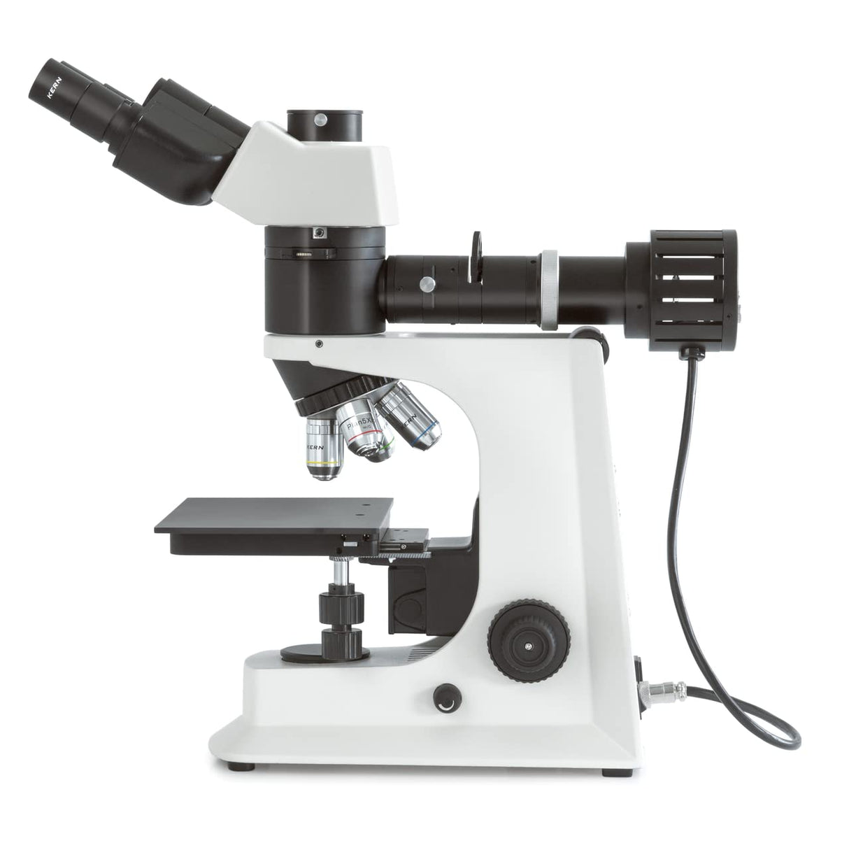 Microscopio metalurgico [Kern OKM-173] El metalurgico para los usuarios experimentados, Sistema óptico: Infinity, Tubo: Trinocular, iluminación: 6 V/30 W halógena (luz).