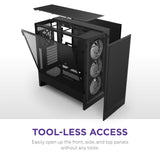 NZXT H5 Flow RGB - Caja compacta ATX Mid-Tower para PC Gaming - Alto Flujo de Aire - Ventilador F360 RGB Core (CV) Incluido - Soporte de radiador Frontal de 360mm y Superior de 240mm - Negro