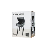 Platino de Vinilo Halterrego con 4 Patas de Madera extraíbles y HP integradas, RMS 2 x 5 W, RCA out, Aux in y Toma de Auriculares, BT in/out, lec y enrg USB, Gris