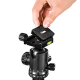 Hama Ramble II Duo - Trípode para cámara 2 en 1 y Soporte para teléfono móvil con Soporte para teléfono móvil, trípode Estable y Ligero de Carbono, trípode para Fotos de 3 Posiciones Extensible máx.