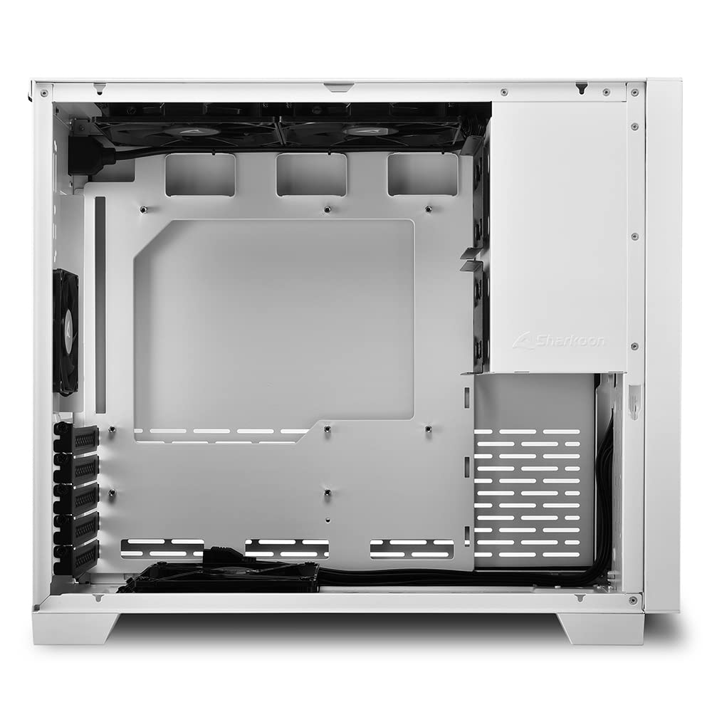 Sharkoon MS-Y1000 - Caja de Ordenador, PC Gaming, Micro-ATX, Blanco