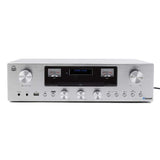 GPO Retro PR200 sistema de audio para el hogar Minicadena de música para uso doméstico Plata 12 W - Microcadena (Minicadena de música para uso doméstico, Plata, 12 W, DAB,FM, LCD, 3,5 mm)