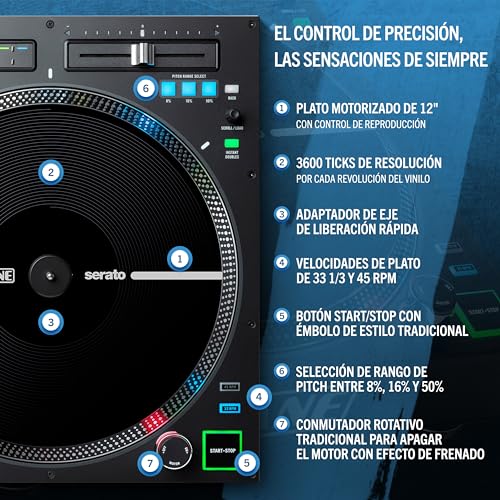RANE Twelve MKII - Controlador DJ Midi Motorizado, Giradiscos de 12’’ Estilo Vinilo con Control DVS y USB Midi para Traktor, Virtual DJ & Serato DJ