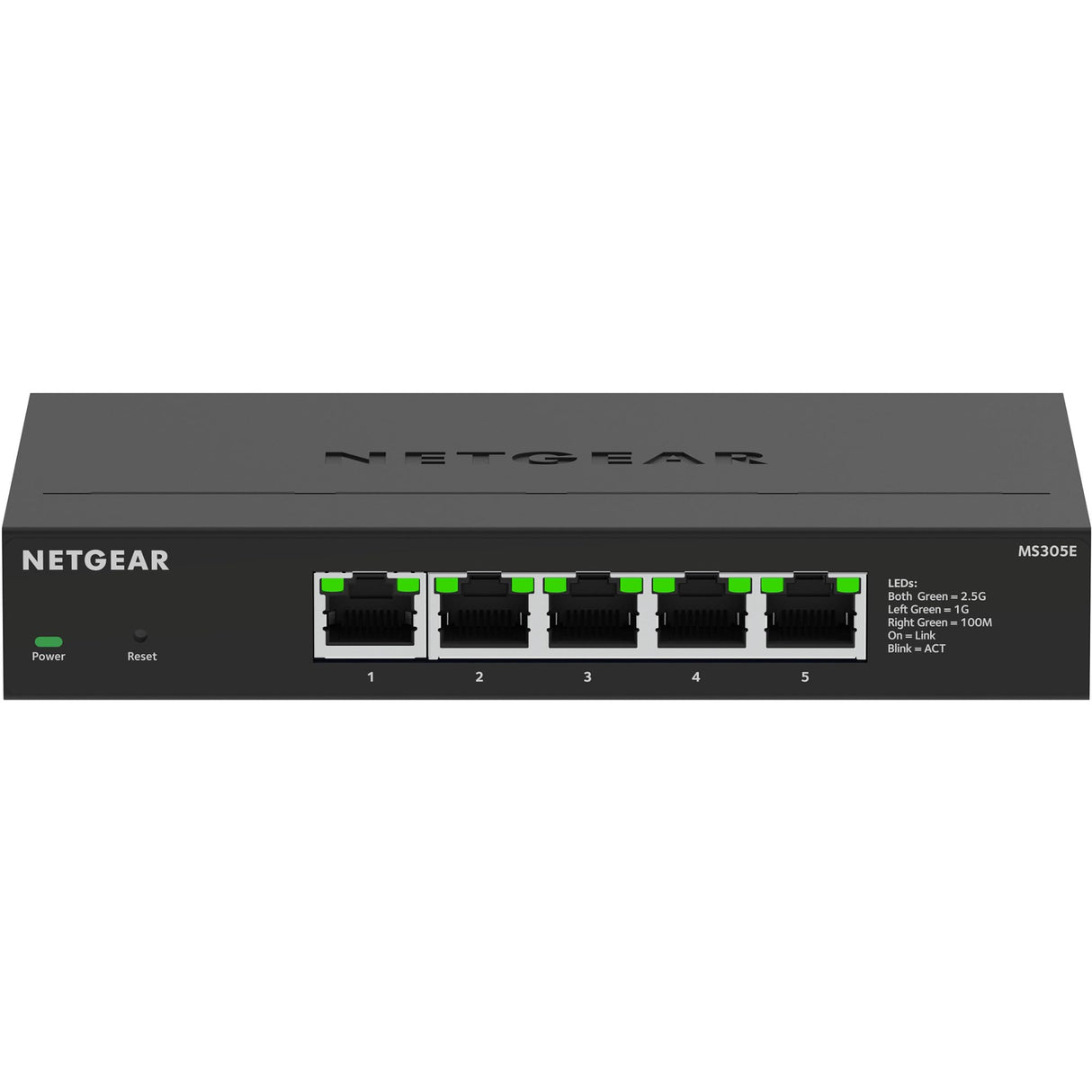 NETGEAR Switch de 5 Puertos Multi-Gigabit Ethernet Plus (MS305E): gestionable, 5 Puertos de 1 G/2, 5 G, Montaje de sobremesa o en Pared